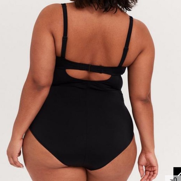 Torrid NWT Black Tie Front Underwire One-Piece Swimsuit - Picture 3 of 9
